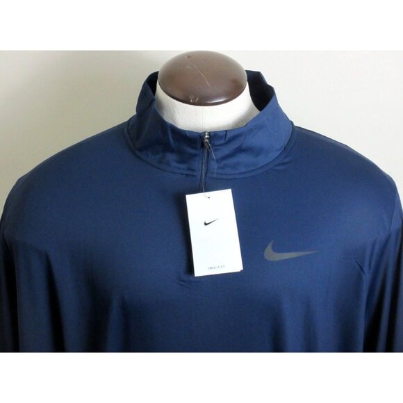 Nike Pro DRI-FIT Men's 1/4 zip Hyper Dry Training Top Obsidian Blue Size 2XL NWT - Picture 3 of 5
